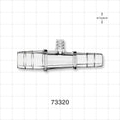 Straight Connector, Reducer, Barbed, Female Luer Lock Side Port, Clear - Fits 1/2 inch x 3/8 inch ID Tubing (0.5 inch x 0.375 inch, 12.7 mm x 9.53 mm) - 73320