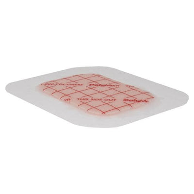 Ferris Mfg Corp PolyMem Hydrophilic QuadraFoam/Film Island Dressing 4x5" Sterile Non-Adherent LF, 4 BX/CA - 405