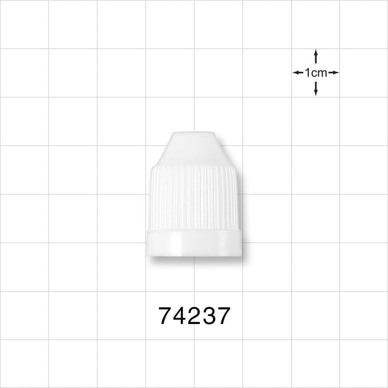 Ribbed Child Resistant Screw Cap, White for 74225 and 74226 - 0.76 inch Diameter (19.4 mm) - 74237
