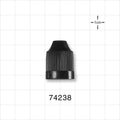 Ribbed Child Resistant Screw Cap, Black for 74225 and 74226 - 0.76 inch Diameter (19.4 mm) - 74238