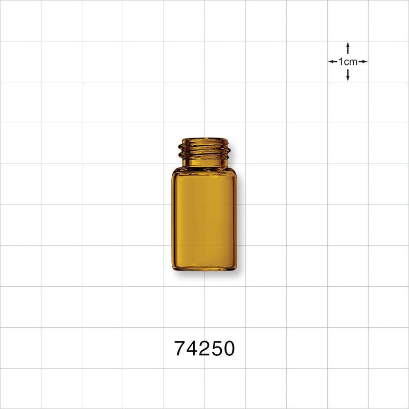 Glass Bottle, Amber - 3 ml, 0.1 oz.; Neck Finish: 13/415 - 74250