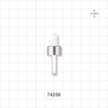 Dropper Cap, Metallic Silver/White for 74249, 74250, 74251 - Fits Neck Finish: 13/415 - 74256