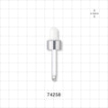 Dropper Cap, Metallic Silver/White for 74252, 74253, 74254 - Fits Neck Finish: 13/415 - 74258