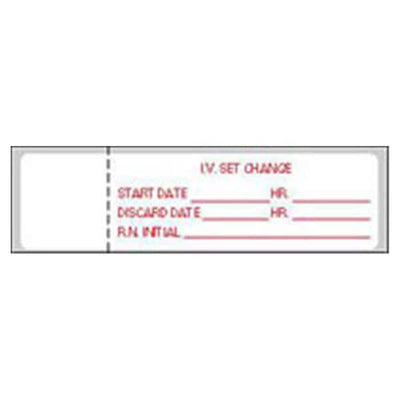 Precision Dynamics Corp. Label Paper I.V. Set Change White 3/4x3" 1000/Box - N-240