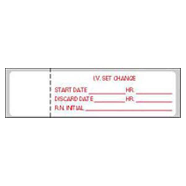 Precision Dynamics Corp. Label Paper I.V. Set Change White 3/4x3" 1000/Box - N-240