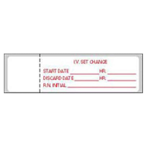 Precision Dynamics Corp. Label Paper I.V. Set Change White 3/4x3" 1000/Box - N-240