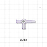 3-Way Stopcock, 2 Female Luer Locks, Male Luer Slip - 29 psi - 75301