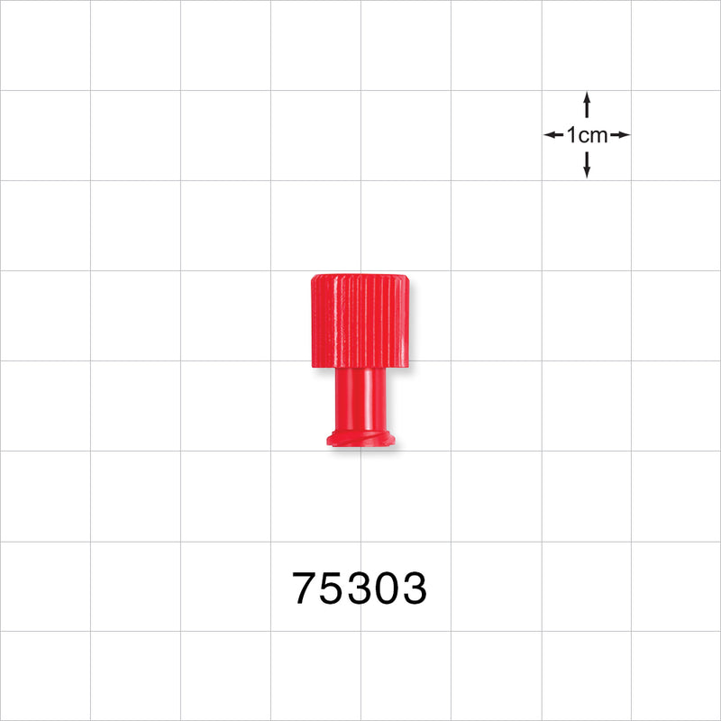 Double Dead-Ender Cap, Non-Vented with Recessed Stem, Red -  - 75303