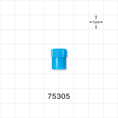 Male Luer Cap, Non-Vented, Blue -  - 75305