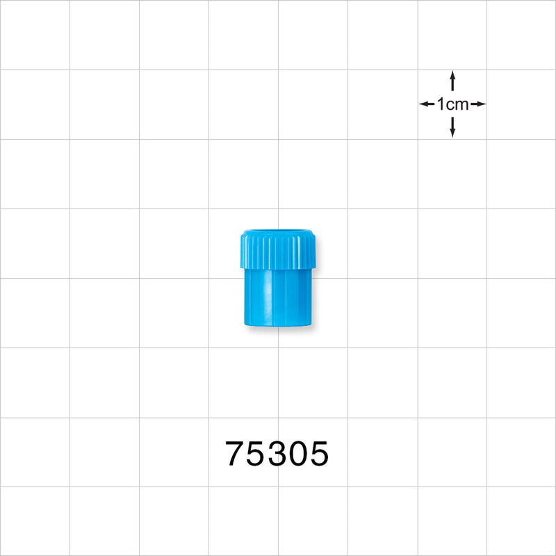 Male Luer Cap, Non-Vented, Blue -  - 75305