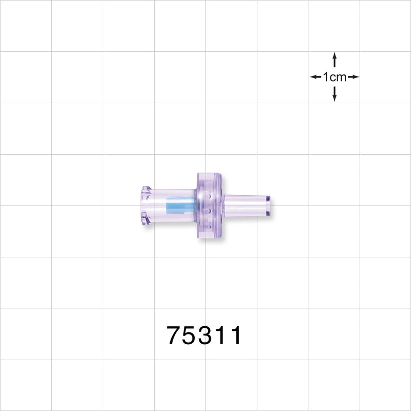 Luer Activated Valve, Female Luer Lock, Tubing Port - 0.086 inch ID/0.158 inch OD (2.18 mm/4.01 mm) - 75311