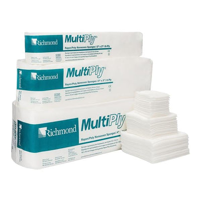 Richmond Dental Company Multiply Rayon/Polyester Blend Non-Woven Sponge 2x2" 8 Ply Non-Sterile - 300637