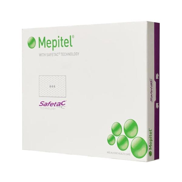 Molnlycke Health Care Mepitel Silicone/Mesh Wound Dressing 3x4" Sterile Non-Adherent Adhesive 2Sd Abs, 4 BX/CR - 290799