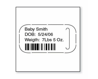 PDC Precision® Thermal Wristband Tag 5/8" x 1-1/8", 1-1/2" Core Infant White, 1000 per Box | 7610-11-PDR