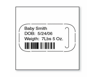 PDC Precision® Thermal Wristband Tag 5/8" x 1-1/8, 3" Core Infant White, 1000 per Box | 7612-11-PDR