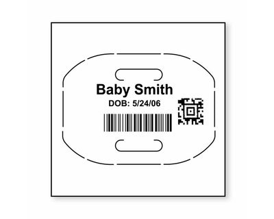 PDC Precision® Thermal Bar Code Tag 1/2" x 1/2" Core 1-1/2" Pedi/Infant White, 1000 per Box | 7630-11-PDR