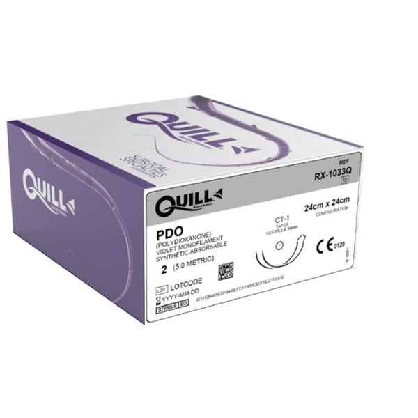 Surgical Specialties Corp Quill Suture 2 24x24cm Polydioxanone Monofilament CT-1 Violet 12/Bx  - RX-1033Q