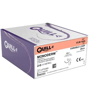 Surgical Specialties Corp Quill Monoderm Suture 2-0 20cm Polyglecaprone Monofilament HRM-17 Clear 12/Bx - VLM-1005
