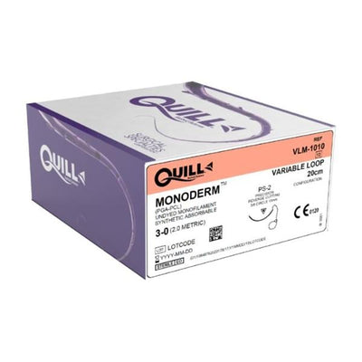 Surgical Specialties Corp Quill Monoderm Suture 3-0 20cm Polyglecaprone Monofilament PS-2 Clear 12/Bx - VLM-1010