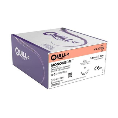 Surgical Specialties Corp Quill Monoderm Suture 3-0 3.5x3.5cm Polyglecaprone Mnflmnt DE-12/DE-12 Clr 12/Bx - YA-1019Q