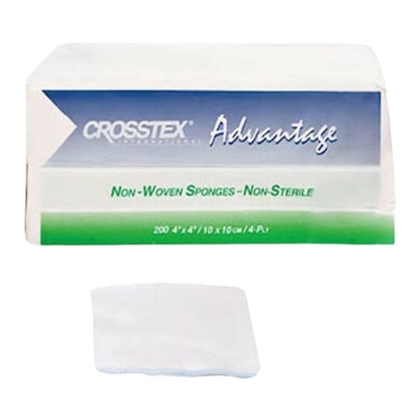 Crosstex International Advantage Composite Non-Woven Sponge 4x4" 4 Ply Non-Sterile Square LF - ENC4NWLA