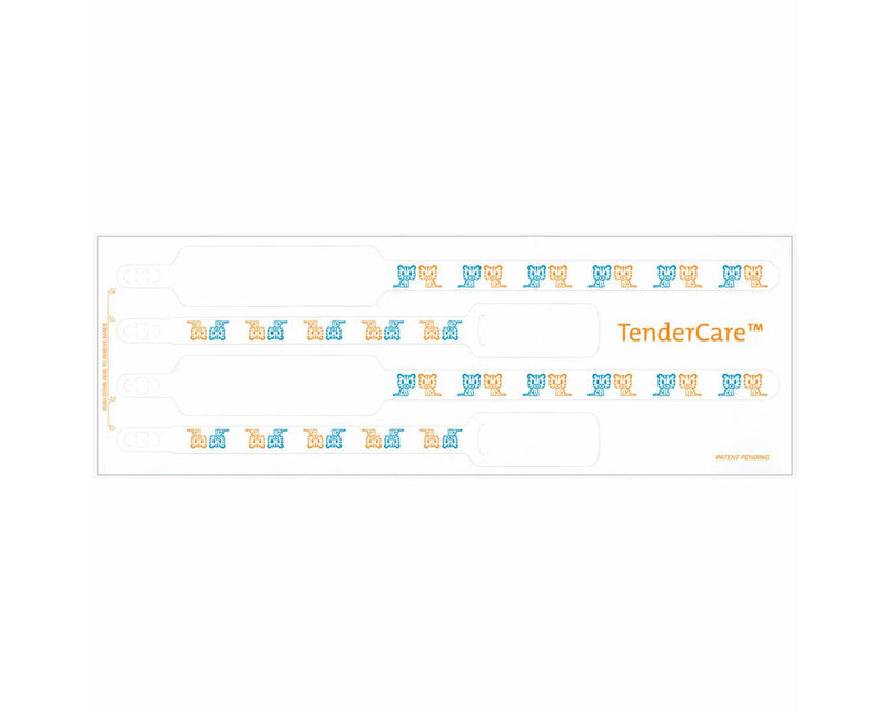 PDC Tendercare® Thermal Wristband 4pt Mother, Father, Baby Set Adhesive Closure 11" L X 1" H (Adult) 8" L X 7/8" H (Infant) White With Tigers, 400 per Box | 7744-81-PDL