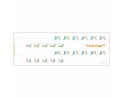PDC Tendercare® Thermal Wristband 4pt Mother, Father, Baby Set Adhesive Closure 11" L x 1" H (Adult) 8" L x 7/8" H (Infant) White With Tigers, 400 per Box |  7745-81-PDL