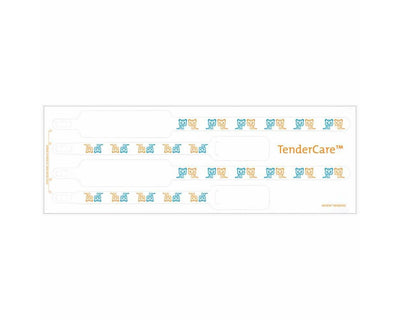 PDC Tendercare® Thermal Wristband 4pt Mother, Father, Baby Set Adhesive Closure 11" L x 1" H (Adult) 8" L x 7/8" H (Infant) White With Tigers, 300 per Box | 7746-81-PDK