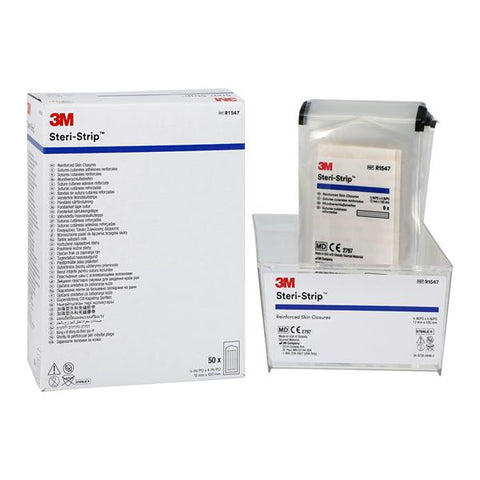 3M Medical Products Steri-Strip Skin Closure Strip Non-Woven Rayon Backed 1/2x4" White 50/Bx, 4 BX/CA - R1547
