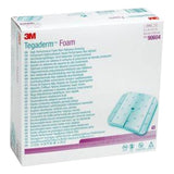 3M Medical Products Tegaderm Foam Dressing 3-1/2x3-1/2" Sterile Square Non-Adhesive Tan SprAbsrbr LF, 4 BX/CA - 90604