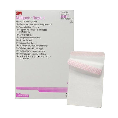 3M Medical Products Medipore Dress-It Soft Cloth Cover Dressing 7-7/8x11" Non-Sterile Adhs NAdhr LF, 4 BX/CA - 2958