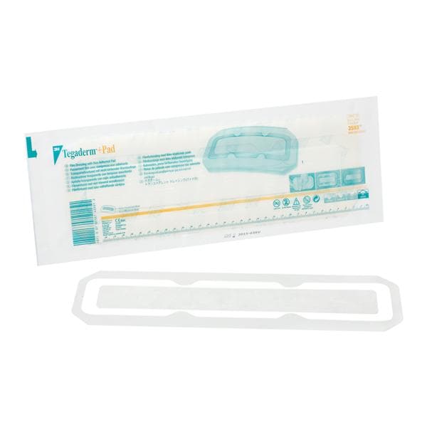 3M Medical ProductsTegaderm +Pad Film Island Dressing 3-1/2x13-3/4" Adhesive Free NAdhr Trans LF, 4 BX/CA  - 3593