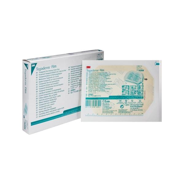3M Medical Products  Tegaderm Film Frame Style Dressing 4x4-3/4" Sterile Adhesive Adherent Trans LF, 4 BX/CA - 1626W