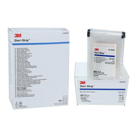 3M Medical Products Steri-Strip Skin Closure Strip Non-Woven Backing 1/2x4" Tan 50/Bx, 4 BX/CA - B1557
