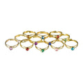 Office Supplies & Practice Mkt Birthstone Rings Assorted Colors 36/Box - D175-HS