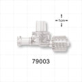 Dual Check Valve, Tubing Port Inlet, Male Luer Lock with Swivel Nut Outlet, Female Luer Control Port - 0.172 inch - 0.15 inch ID/0.3 inch - 0.317 inch OD (4.4 mm - 3.8 mm/7.6 mm - 8.1 mm); 3 psi CP - 79003
