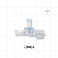 Dual Check Valve, Female Luer Lock Inlet, Male Luer with Swivel Nut Outlet, Female Luer Lock Control - 3 psi CP - 79004