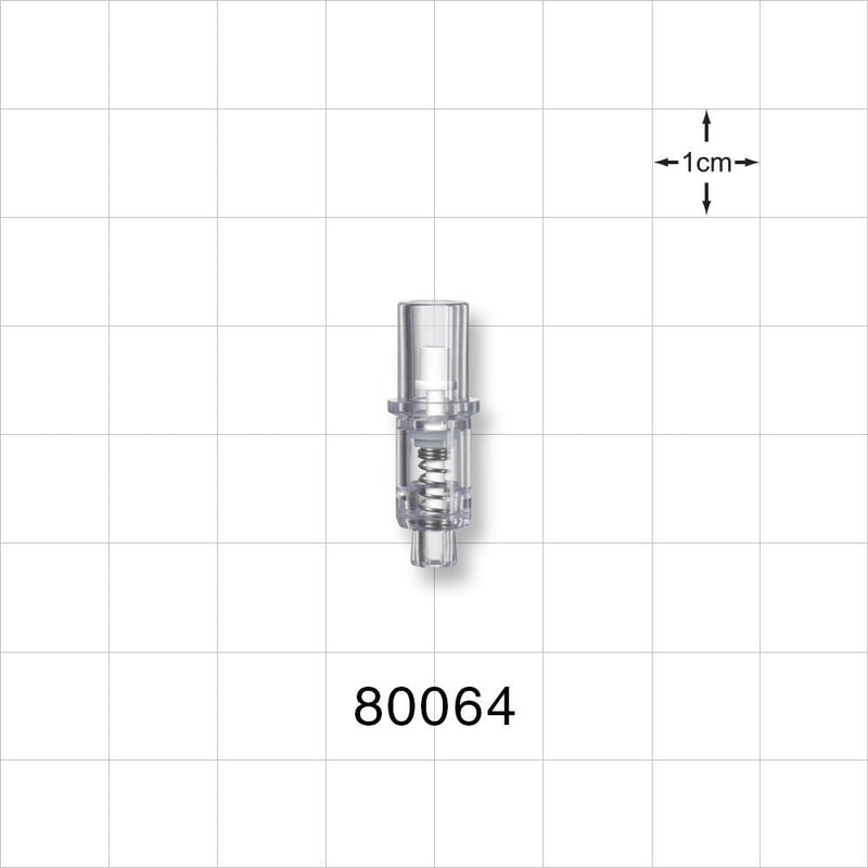 Luer Activated Valve, Female Luer Slip, Tubing Port - 0.287 inch OD (7.3 mm) - 80064