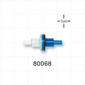 Check Valve, Clear Inlet, Blue Outlet - 0.124 inch OD (3.1 mm); 0.142 psi CP - 80068