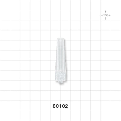 Male Luer Lock, Tubing Port, Clear - 0.216 inch ID/0.276 inch - 0.394 inch OD (5.48 mm/7.01 mm - 10.01 mm) - 80102