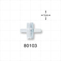 Check Valve, White Inlet, Clear Outlet - 0.13 inch - 0.138 inch OD (3.3 mm - 3.5 mm); 0 psi - 0.29 psi CP - 80103