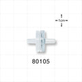 Check Valve, White Inlet, Clear Outlet - 0.13 inch - 0.138 inch OD (3.3 mm - 3.5 mm); 1.5 - 5 psi CP - 80105