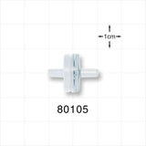 Check Valve, White Inlet, Clear Outlet - 0.13 inch - 0.138 inch OD (3.3 mm - 3.5 mm); 1.5 - 5 psi CP - 80105