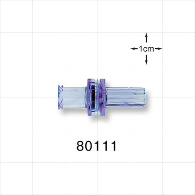 Check Valve, Female Luer Lock Inlet, Tubing Port Outlet - 0.117 inch - 0.113 inch ID (2.9 mm - 2.8 mm); 1.5 psi - 5 psi CP - 80111