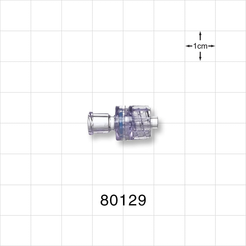 Check Valve, Female Luer Lock Inlet, Male Luer Lock Outlet - 0 psi - 10 psi CP - 80129