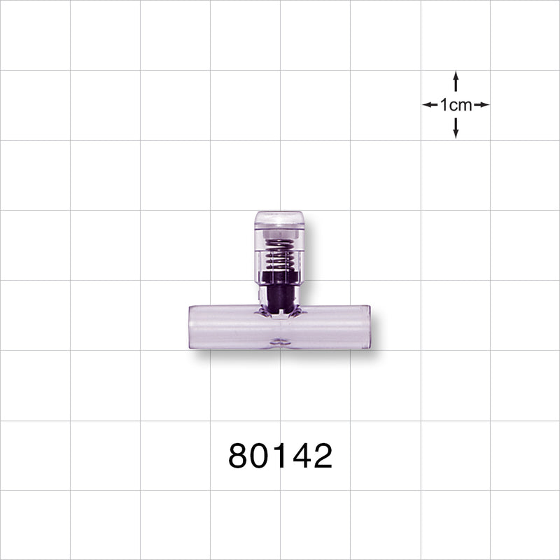 T Pressure Relief Valve - Top Port 0.281 inch OD; Bottom Ports 0.25 inch OD (7.1 mm, 6.4 mm); 8.45 psi CP (+/- 25% Crack Tolerance) - 80142