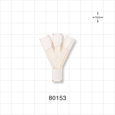Y Connector, 4-Way, Tubing Ports, Natural - 0.268 inch ID (6.81 mm) - 80153