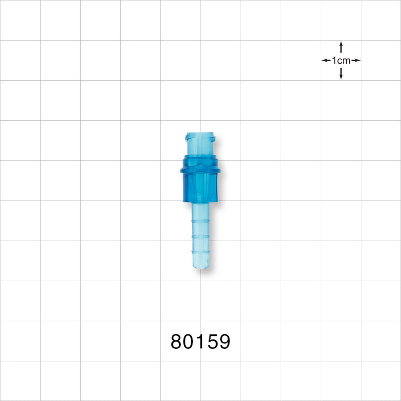 Female Luer Lock, Tubing Port, Blue - 0.19 inch OD (4.83 mm) - 80159