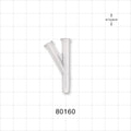 Y Connector, 2 Female Luer Locks, Tubing Port, Natural - 0.225 inch OD (5.72 mm) - 80160