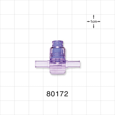T Connector, Needleless Injection Site, Swabbable, Female Luer Lock, Tubing Ports - 0.079 inch ID (2mm) - 80172